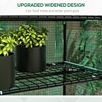 Outsunny 5 Tier Widened Mini Greenhouse W/ Reinforced Pe Cover, Portable Green House W/ Roll-up Door & Wire Shelves, 193h X 90w X 49dcm, Green