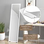 Homcom Standing Dressing Mirror With Led Lights, Wall Dressing Mirror For Bedroom With Dimmable And 3 Colour Lighting, White