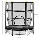 Homcom 5.2ft Kids Trampoline With Safety Enclosure, Indoor Outdoor Toddler Trampoline For Ages 3-10 Years, Black