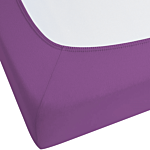 Fitted Sheet Purple Cotton 180 X 200 Cm Elastic Edging Solid Pattern Classic Style For Bedroom Beliani