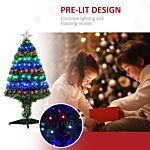 Homcom 3ft 90cm Fiber Optic Xmas Tree Artificial Christmas Tree