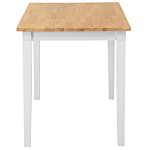 Dining Table Light Wood Tabletop 74 X 120 X 75 Cm White Legs Kitchen Table Beliani