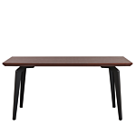 Dining Table Dark Wood 160 X 90 Cm Black Metal Legs Industrial Minimalist Kitchen Beliani