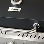 Outsunny Galvanised Steel 3+1 Gas Burner Bbq Grill Trolley, Black