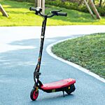 Homcom Foldable Electric Scooter, With Led Headlight, For Ages 7-14 Years - Red