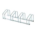 Homcom Bike Stand Parking Rack Floor Or Wall Mount Bicycle Cycle Storage Locking Stand (4 Racks, Silver)