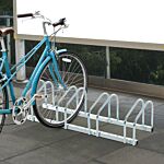 Homcom Bike Stand Parking Rack Floor Or Wall Mount Bicycle Cycle Storage Locking Stand (4 Racks, Silver)