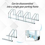 Homcom Bike Stand Parking Rack Floor Or Wall Mount Bicycle Cycle Storage Locking Stand (4 Racks, Silver)