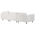 Modular Left Corner Sofa Beige Fabric 3 Seater Sectional Sofa Modern Design Living Room Beliani