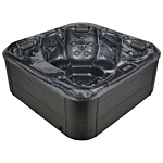 Hot Tub Grey Acrylic 200 X 200 Cm 31 Jets Aluminium Exterior With Led Heating Beliani