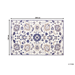 Area Rug Beige And Blue Wool 140 X 200 Cm Thick Dense Pile Oriental Pattern Beliani