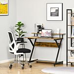 Homcom Compact Small Computer Pc Table, R Shape Desk With Monitor Shelf And Storage For Home Office, Gaming, Study,100cm, Brown