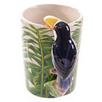 Novelty Ceramic Jungle Mug With Toucan Shaped Handle