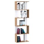 Homcom 5-tier Bookcase Storage Display Shelving S Shape Design Unit Divider White