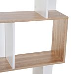 Homcom 5-tier Bookcase Storage Display Shelving S Shape Design Unit Divider White