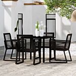 Vidaxl 5 Piece Garden Dining Set Black