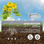 Outsunny Set Of 2 Raised Garden Bed, Elevated Planter Box With Galvanized Steel Frame For Growing Flowers, Herbs, 1m X 1m X 0.3m