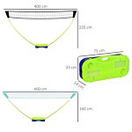 Sportnow Badminton Set With Volleyball Net, Portable Badminton Net With 2 Rackets, 2 Shuttlecocks And Carry Case, For Indoor Outdoor Sports