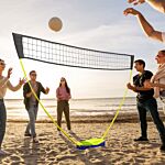 Sportnow Badminton Set With Volleyball Net, Portable Badminton Net With 2 Rackets, 2 Shuttlecocks And Carry Case, For Indoor Outdoor Sports