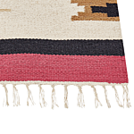 Kilim Area Rug Multicolour Cotton 160 X 230 Cm Handwoven Reversible Flat Weave Geometric Pattern With Tassels Traditional Boho Living Room Bedroom Beliani