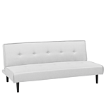 Sofa Bed Light Grey 3 Seater Buttoned Seat Click Clack Beliani