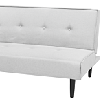 Sofa Bed Light Grey 3 Seater Buttoned Seat Click Clack Beliani