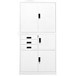 Vidaxl Office Cabinet White 90x40x180 Cm Steel