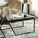 Homcom Coffee Table Set Of 2, Geometric Coffee Table With Spacious Legroom, Steel Frame And Thick Tabletop, Industrial Coffee Tables