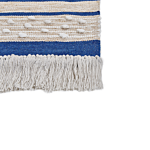 Area Rug Blue And Beige Cotton 80 X 150 Cm Rectangular Hand Woven Modern Design Beliani