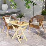 Outsunny 68cmx44cmx75cm Garden Table, Outdoor Side Table, Wooden Patio Coffee Side Desk, Patio End Table For Garden, Balcony, Natural