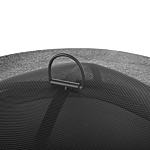 Fire Pit Heater Grey Black Mesh Cover Round Outdoor Beliani