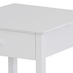 Homcom Wooden Bedside Table Cabinet W/ Drawer Shelf Storage End Side White Multipurpose Bedroom Night Stand