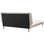 Bed Frame Beige Faux Leather Upholstery Eu Super King Size 6ft Modern Design Tufted Headboard Beliani