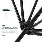 Outsunny 2.7m Tilting Parasol Sun Parasol Outdoor Garden Umbrellas Sun Shade Aluminium Frame With Crank（green）