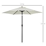 Outsunny 2.7 M Patio Umbrella Sun Shade Tilt Crank Garden Aluminium Frame-cream White