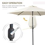 Outsunny 2.7 M Patio Umbrella Sun Shade Tilt Crank Garden Aluminium Frame-cream White