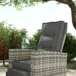 Outsunny 4 Piece Rattan Garden Furniture Set Outdoor Sofa Sectional Set With Glass Top Table For Yard, Poolside, Light Grey