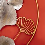 Homcom 3d Metal Wall Art Modern Ginkgo Leaves Hanging Wall Sculptures Home Decor For Living Room Bedroom Dining Room, Gold