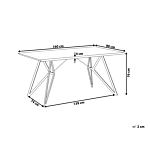 Dining Table Concrete Effect 160 X 90 Cm Black Metal Legs Industrial Kitchen Beliani