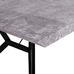 Dining Table Concrete Effect 160 X 90 Cm Black Metal Legs Industrial Kitchen Beliani