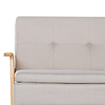 Sofa Bed Beige Fabric Upholstered 3 Seater Click Clack Bed Wooden Frame And Armrests Beliani