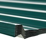 Outsunny Corrugated Roofing Sheets, Pack Of 12, Galvanised Metal Roofing Sheets For Greenhouse, Garage, Storage Shed, Carport, 129 X 45cm, Green