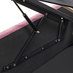 Storage Bed Pink Velvet Upholstery Eu Double Size 4ft6 With Slatted Base Diamond-tufted Headboard Beliani