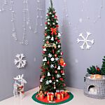 Homcom 2.1m Artificial Christmas Tree Pine Tree W/plastic Stand-green