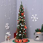 Homcom 2.1m Artificial Christmas Tree Pine Tree W/plastic Stand-green