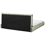 Eu Super King Size Bed Green Corduroy Upholstery 6ft Slatted Base With Thick Padded Headboard Footboard Modern Style Bedroom Beliani