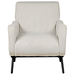 Armchair Light Grey Jumbo Cord Corduroy Upholstered Retro Style Low Back Beliani
