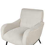 Armchair Light Grey Jumbo Cord Corduroy Upholstered Retro Style Low Back Beliani