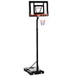 Sportnow 2.1-2.6m Adjustable Basketball Hoop And Basketball Stand W/ Sturdy Backboard And Weighted Base, Portable On Wheels