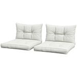 Outsunny 4-piece Seat Cushions Back Pillows Replacement, Patio Chair Cushions Set For Indoor Outdoor, White